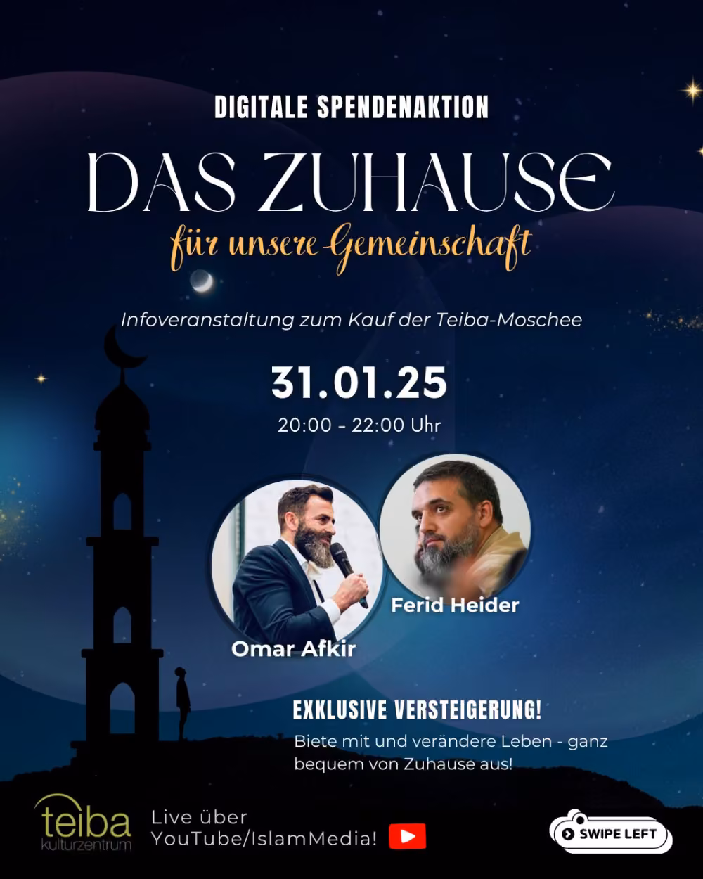 Digitale Spendenaktion auf YouTube! Schalte jetzt ein! 