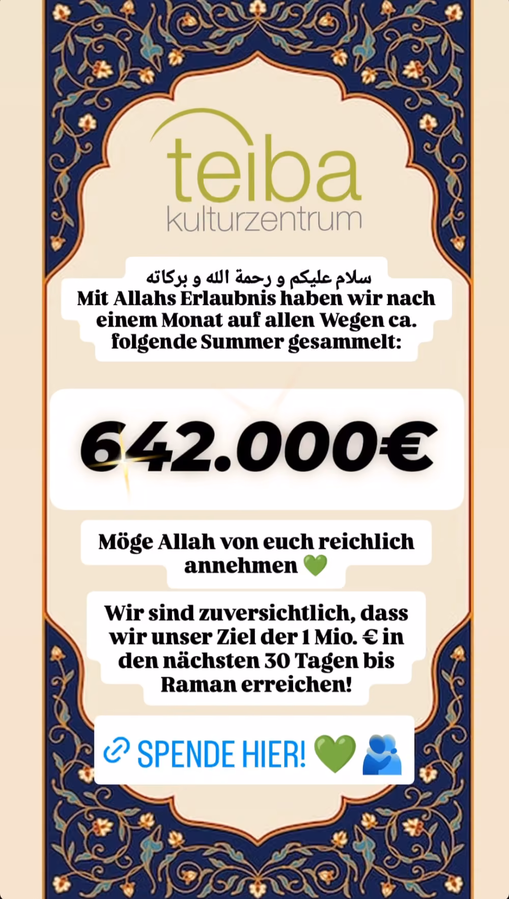 642.000€ innerhalb von 4 Wochen gesammelt!