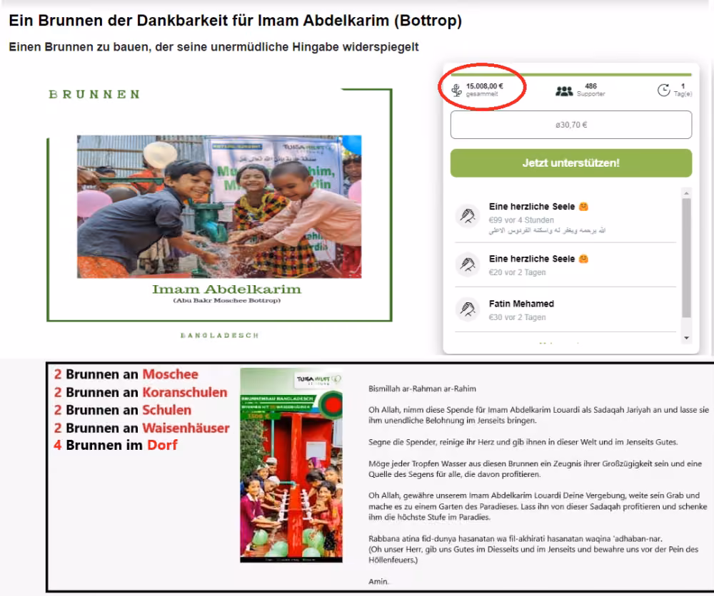 Ein Brunnen der Dankbarkeit für Imam Abdelkarim (r.a) - Bottrop