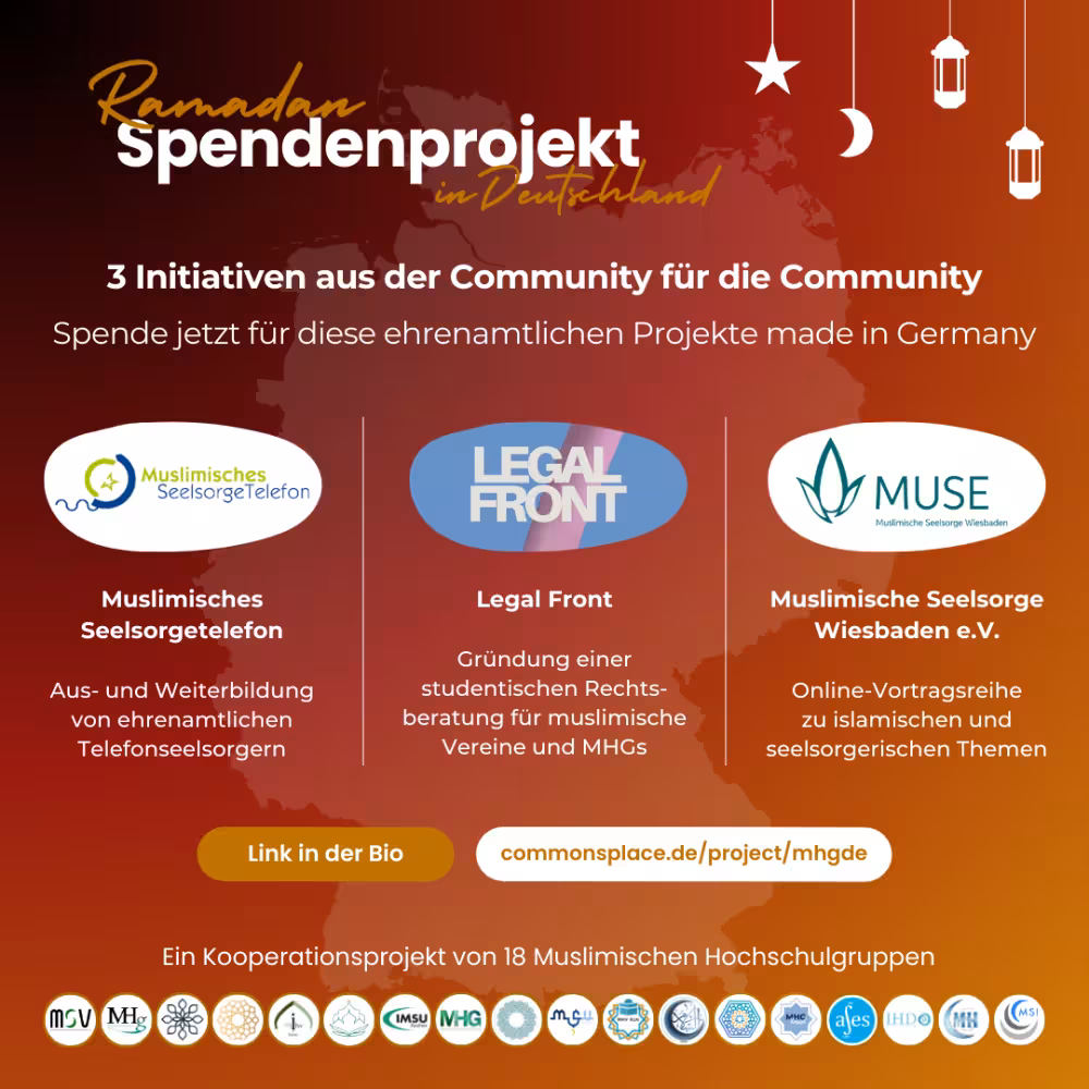Ramadan-Spendenprojekt für 3 ehrenamtliche Initiativen in 🇩🇪