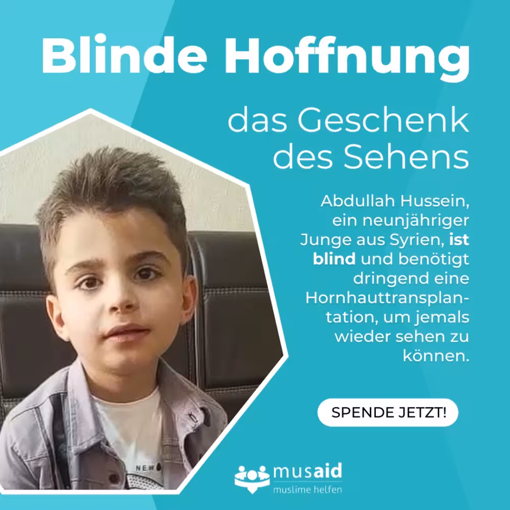 Lichtblick für Hussein: Ein neunjähriges Kind ist blind! 