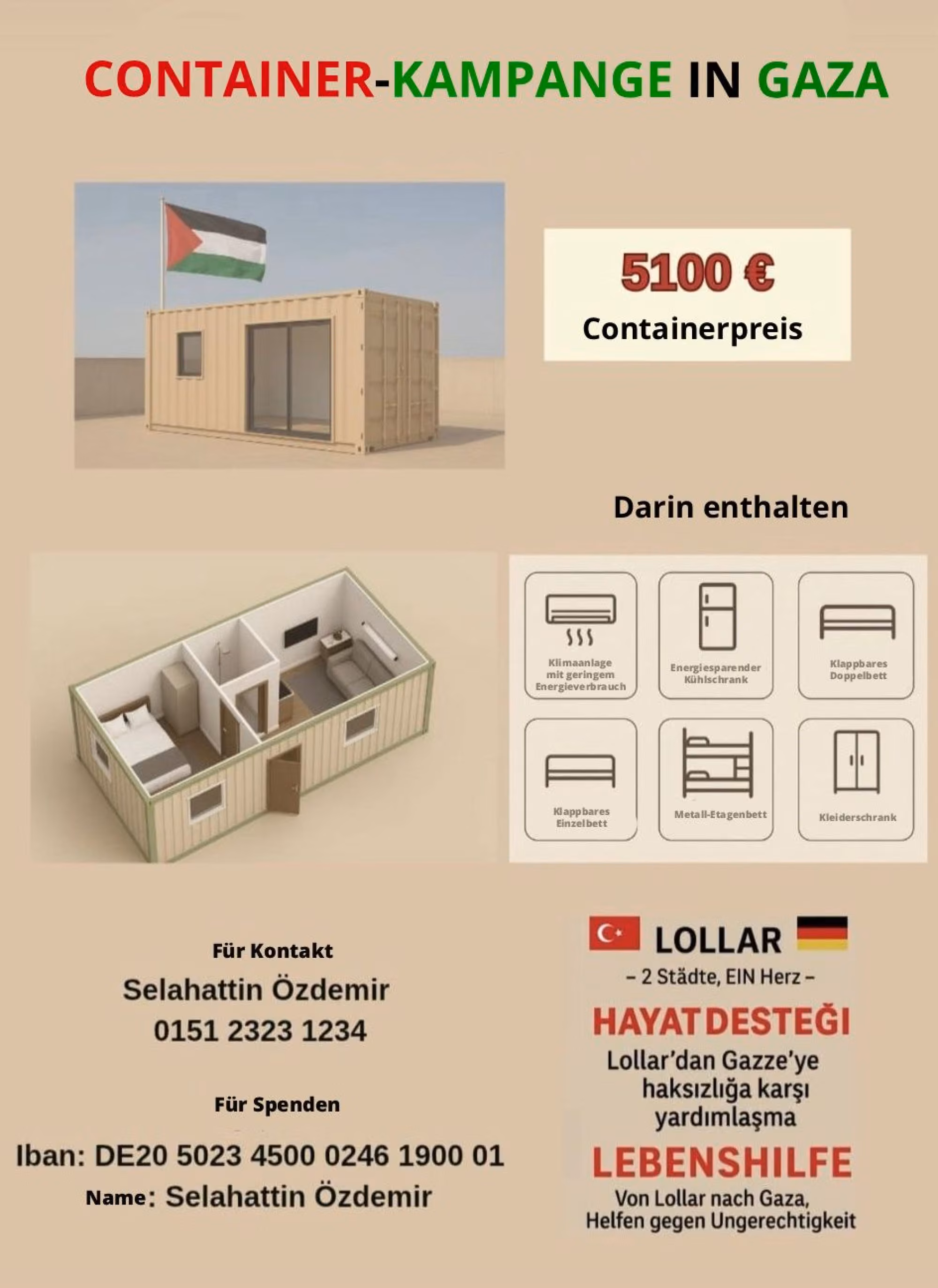 Wohncontainer für Familien in Gaza