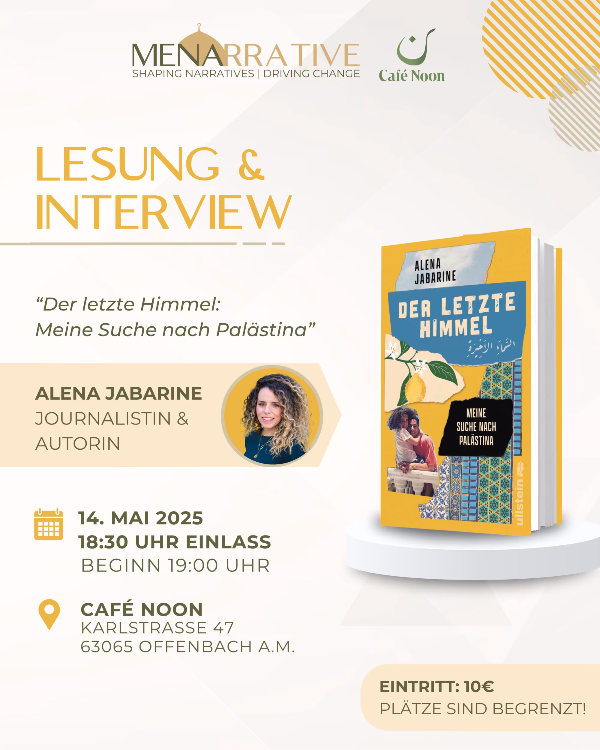Ticket: Lesung & Interview mit Alena Jabarine 