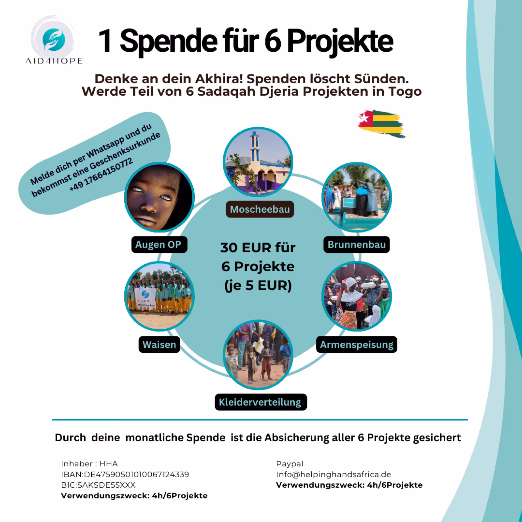 1 Spende 6 Projekte