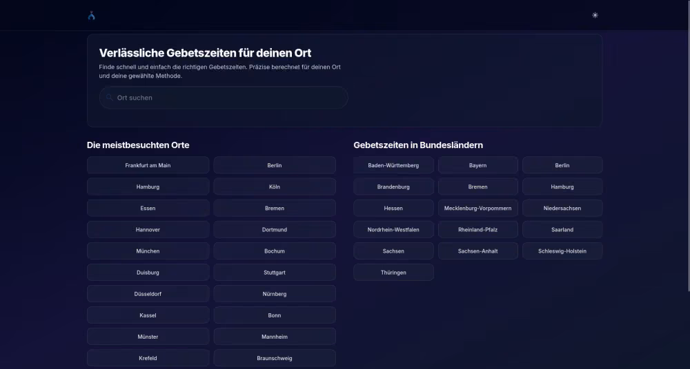 gebetszeiten.de | Verlässliche Gebetszeiten erhalten