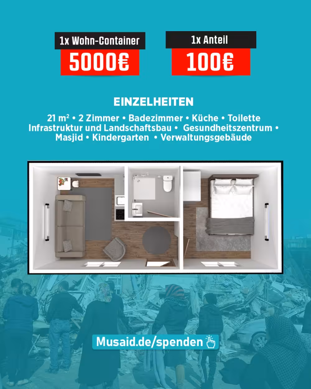 Containerdorf für die Erdbebenopfer